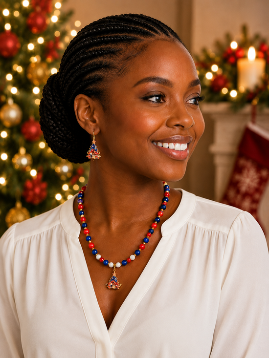 Handmade Beaded Jewelry/Stars & Stripes Celebration Jewelry Set
