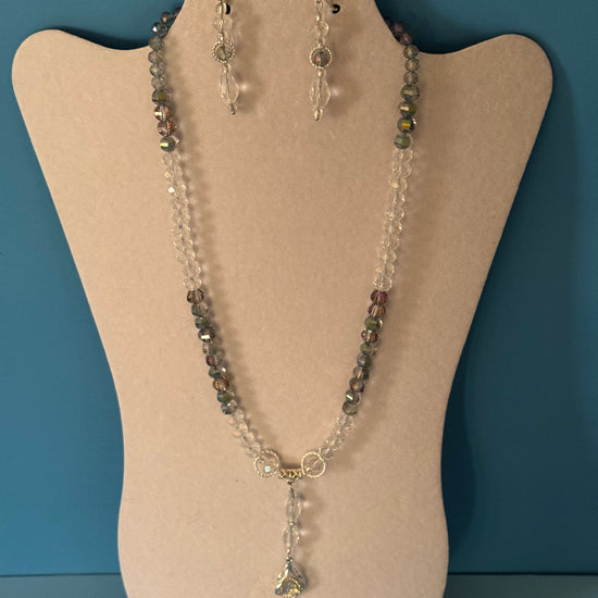 Earth tone and clear glass beads