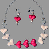 kids heart necklace and earring set