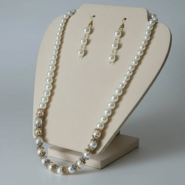Faux Pearl Necklace & Earring Set