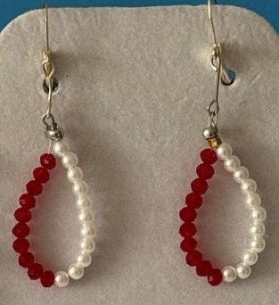Elegant Red, White & Blue Beaded Jewelry Set