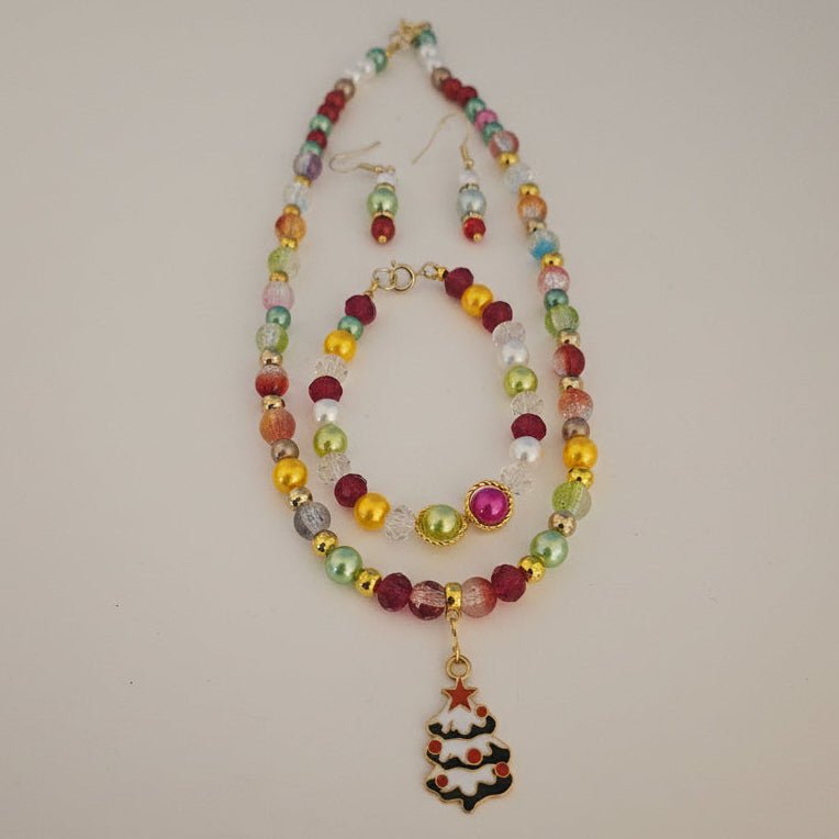 Holiday Tree Pendant Necklace & Earring Set
